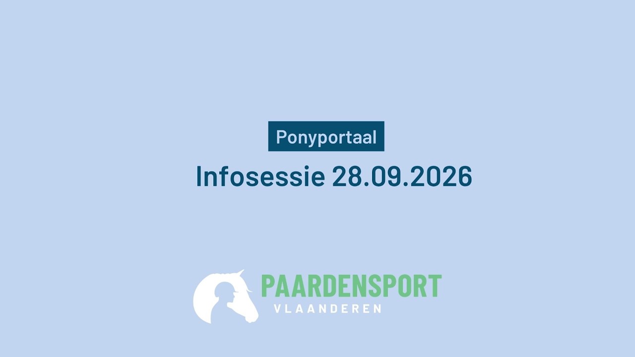 Titelbeeld van de infosessie Ponyportaal van 28 september 2026